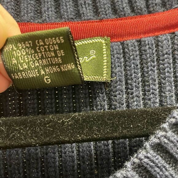 [xl] Eddie Bauer Men’s Vintage Navy Blue Thick Ribbed Cotton Heavyweight Sweater - Picture 10 of 13